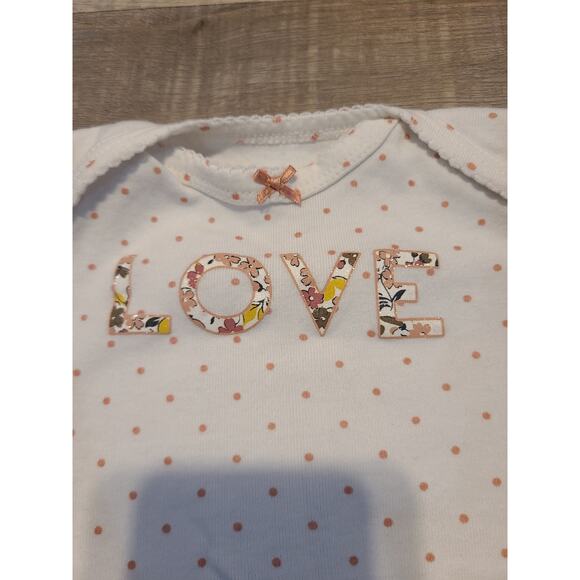 Carter's 3 months polka dot and floral long sleeve onesie - Picture 2 of 6